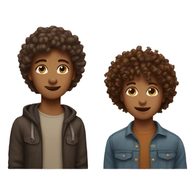 two best friends one with straight brown hair and one with curly hair sticker