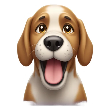 Dog waiting with anxious smile  sticker