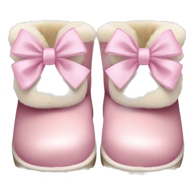 ugg slippers with light pink bows on the back sticker