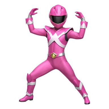 Pink Power Ranger doing a fun dance pose sticker