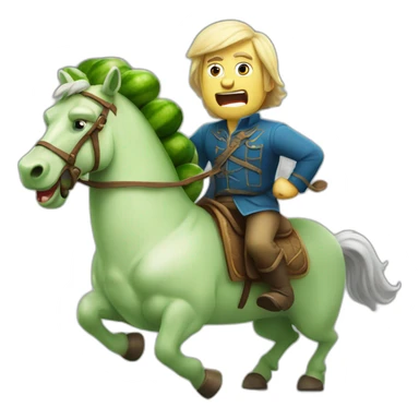 Bold old angry Russian riding a cucumber sticker