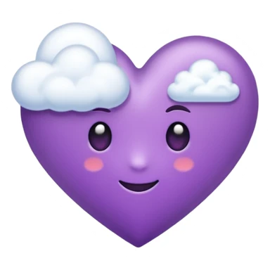 purple heart with a cloud sticker