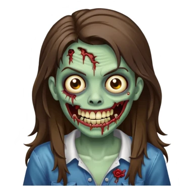 zombie with Brunette  hair and grillz  sticker