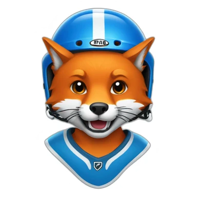Fox with hockey helmet sticker