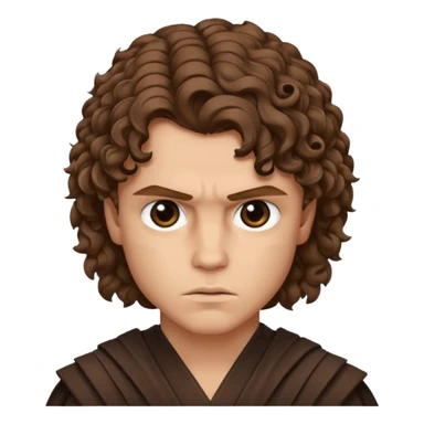 Anakin skywalker scar left eye curly brown hair sticker