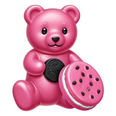 transparent pink gummy bear pink Oreo cookie sticker