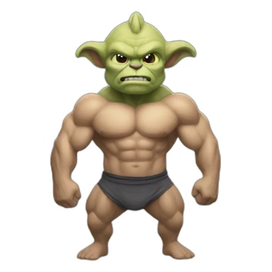 Grogu musculation sticker