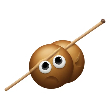 two balls with a stick in between them sticker