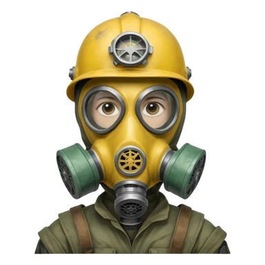 Stalker in a gas mask, Chernobyl zone sticker