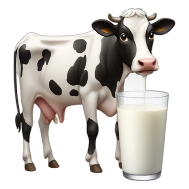 Cow giving milk sticker
