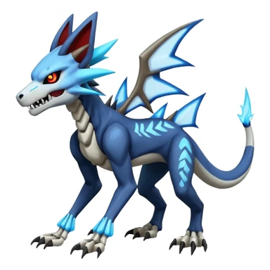 Skeletal Zeraora-Zoroark-Marowak-Dialga-Duskull-Electrike-Fakémon-hybrid-creature (full body)  sticker