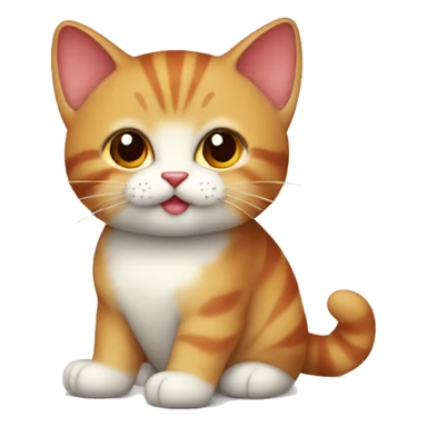 petit chat qui tient un cœur rouge sticker