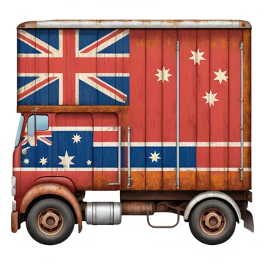 Old Mack truck with Australian flag  printed only on the door sticker
