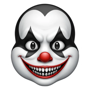 full orca not just face as an evil clown sticker