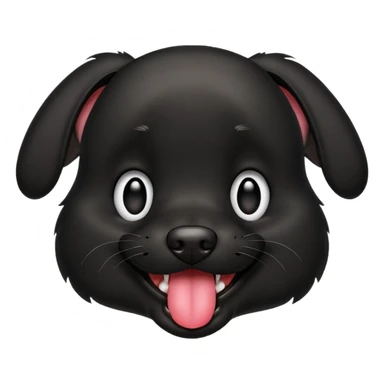laughing black dog sticker