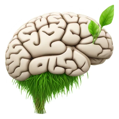 brain and a stalk of grass sticker