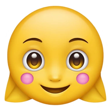 Yellow emoji face with cute eyes and bindi sticker