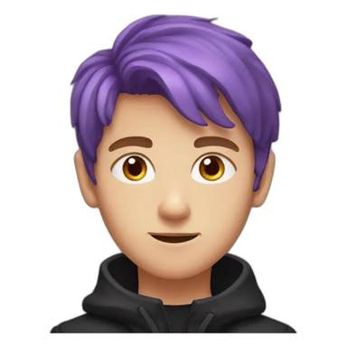 Orange hair boy with purple eyes wearing black coat sticker