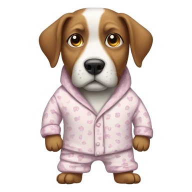 Dog in pajamas  sticker