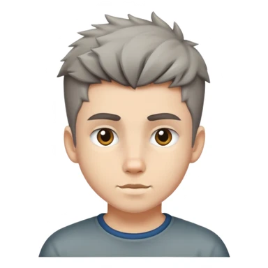 Boy with wolf cut hair sticker