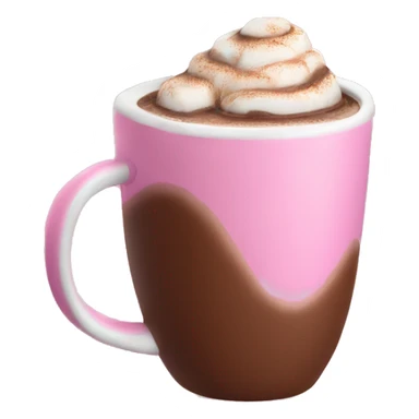 Hot chocolate in a pink mug sticker
