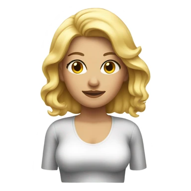 woman blonde with weight  sticker