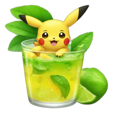 Pikachu with mojito sticker