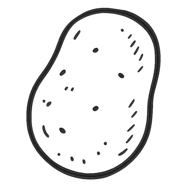 potato, simple hand drawn black outline, no text sticker
