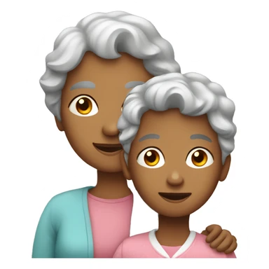 Grandma with a boy and girl sticker