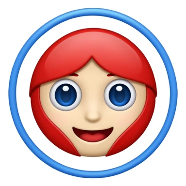 I want to have an emoji in the form of the letters AI in blue surrounded by a red circle sticker