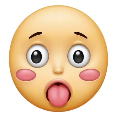 sad face sticking its tongue out sticker