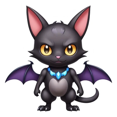 Edgy Cool Kawaii Bat-Cat-Pokemon Full Body sticker