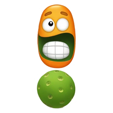 pickle ball orange colo sticker