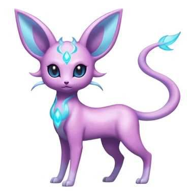 Shiny Sparkly Bioluminescent Glowing Espeon-Lumineon-Skitty-Amaura-Dragonair-Fakémon-hybrid-creature (full body)  sticker