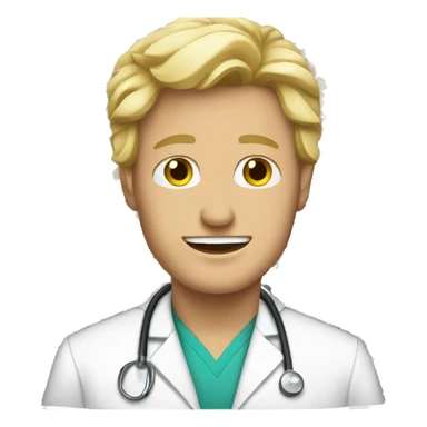 Male blond doctor artist sticker