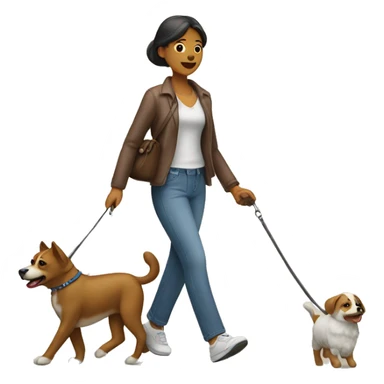 mujer paseando un perro  sticker
