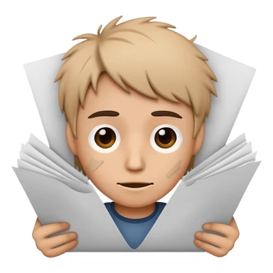 Persona desorganizada con papeles sticker