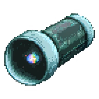 a cannon made of glass, transparent, fragile sticker