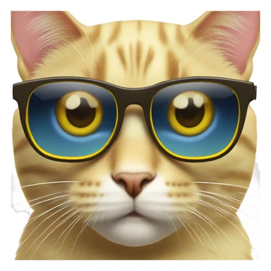 face Cat yellow with sunglases Tug life sticker