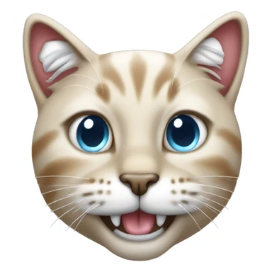 Cat with shiny diamond grillz smillig sticker