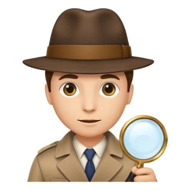 a detective film - detective in a hat with magnifying glass sticker