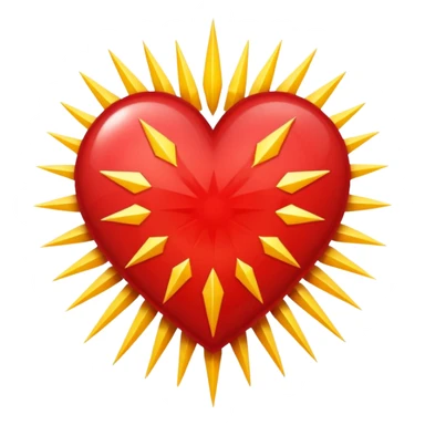 heart with a starburst pattern sticker