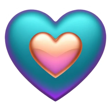 I need a teal, orange , purple, and rose gold Heart emoji  sticker