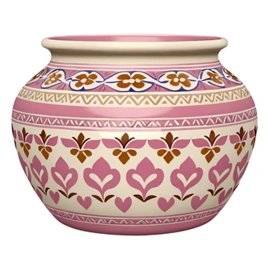 Pink, white and beige Talavera pot sticker