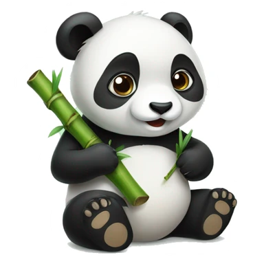 Panda eat bamboo  sticker