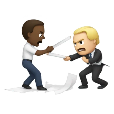 Fight between pen and paper  sticker