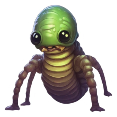 alien worm creature scifi roguelike rpg style inspired by slay thee spire sticker