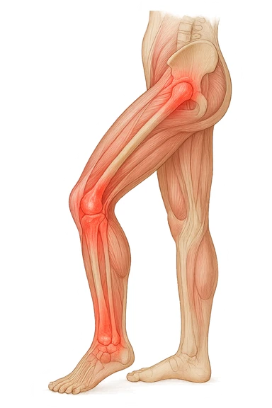 PRENDI SPUNTO DALLA FOTO E FAMMI A LIVELLO ANATOMICO LA GAMBA IN SOVRACCARICO sticker