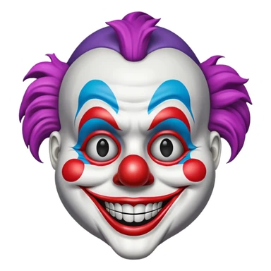 Mask – Painted clown mask with wide grin sticker