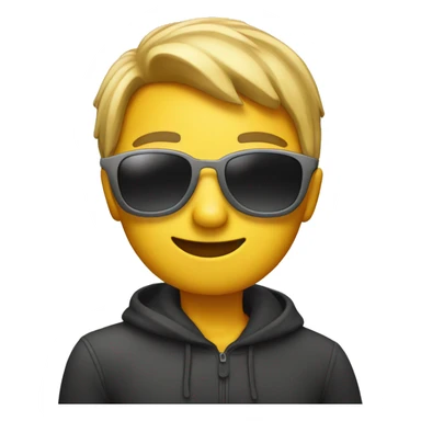 Hugging emoji with sunglasses sticker